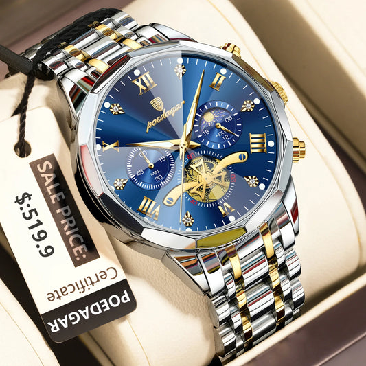 POEDAGAR Luxury Men’s Chronograph Watch